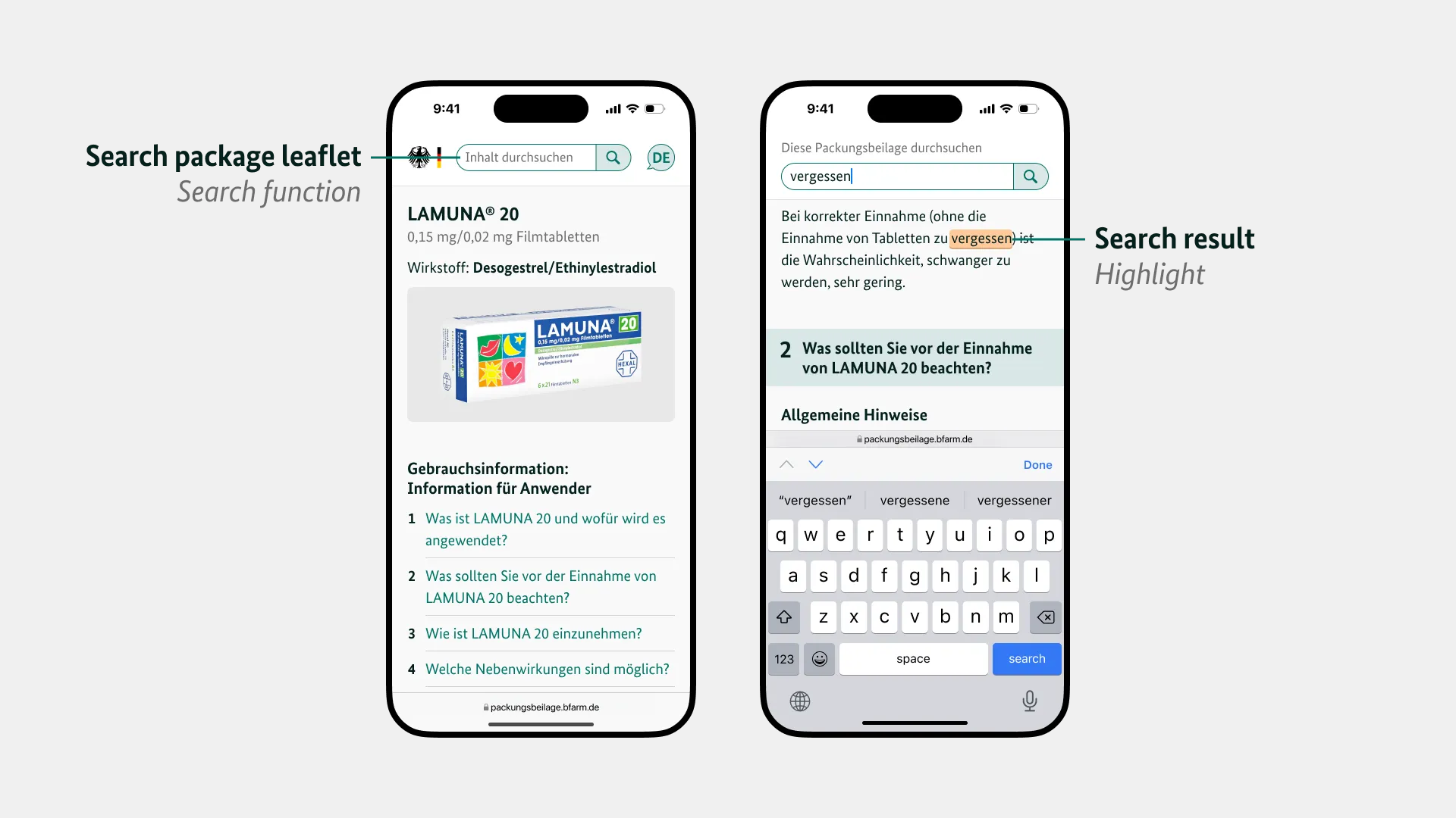 Search function